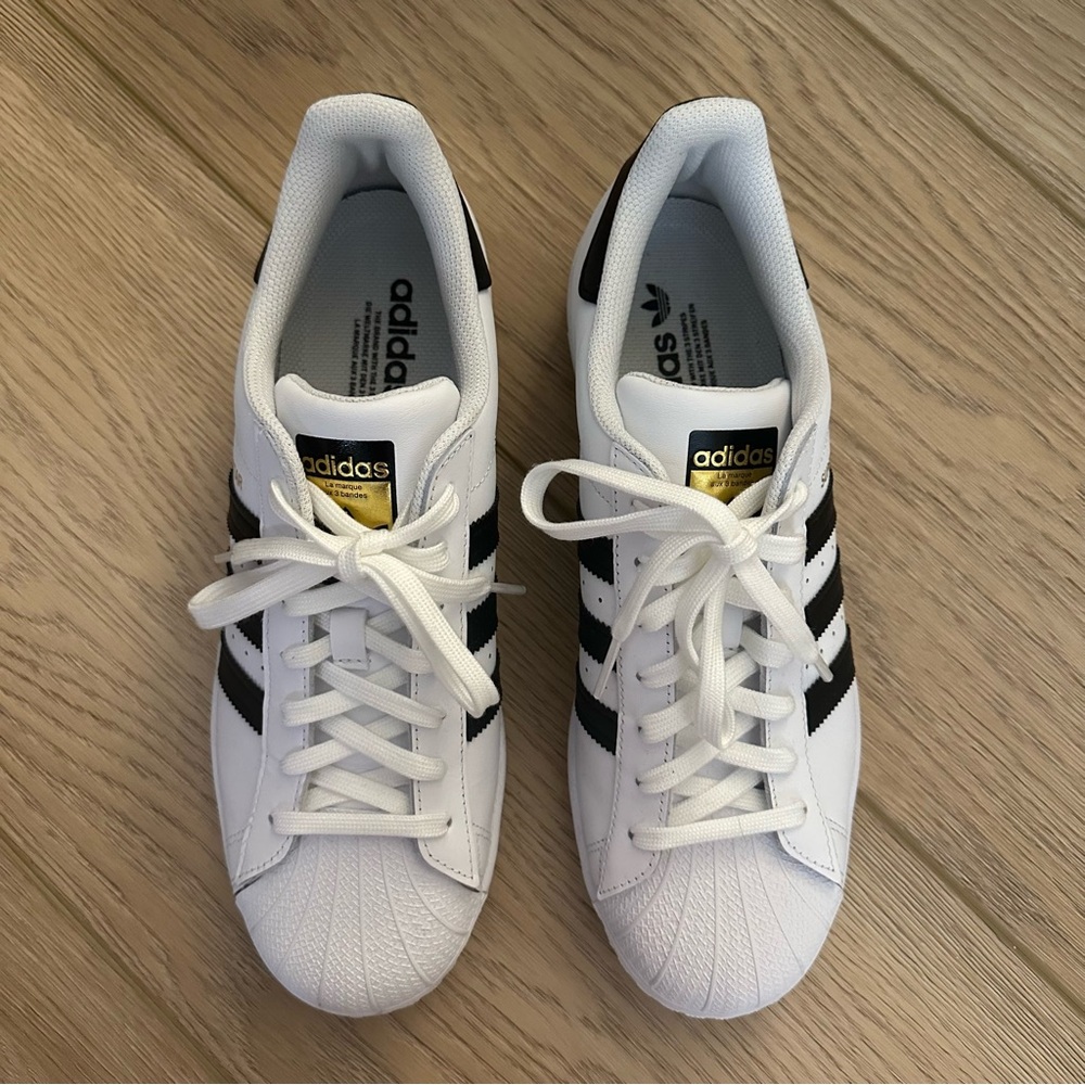 Adidas Classic White and Black Superstar Sneakers